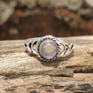 Rose Quartz Ring: 925 Sterling Silver Band, Boho Gemstone Jewelry