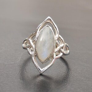 Regenboog Maansteen Pijl Ring Sterling Zilver 925 Verstelbare Handgemaakte Wikkelring Boho Statement Sieraden