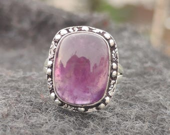 Amethyst Ring, 925 Sterling Silver Ring, Handmade Purple Gemstone Ring, Statement Ring, Boho Jewelry, Vintage Ring, Gift for Her