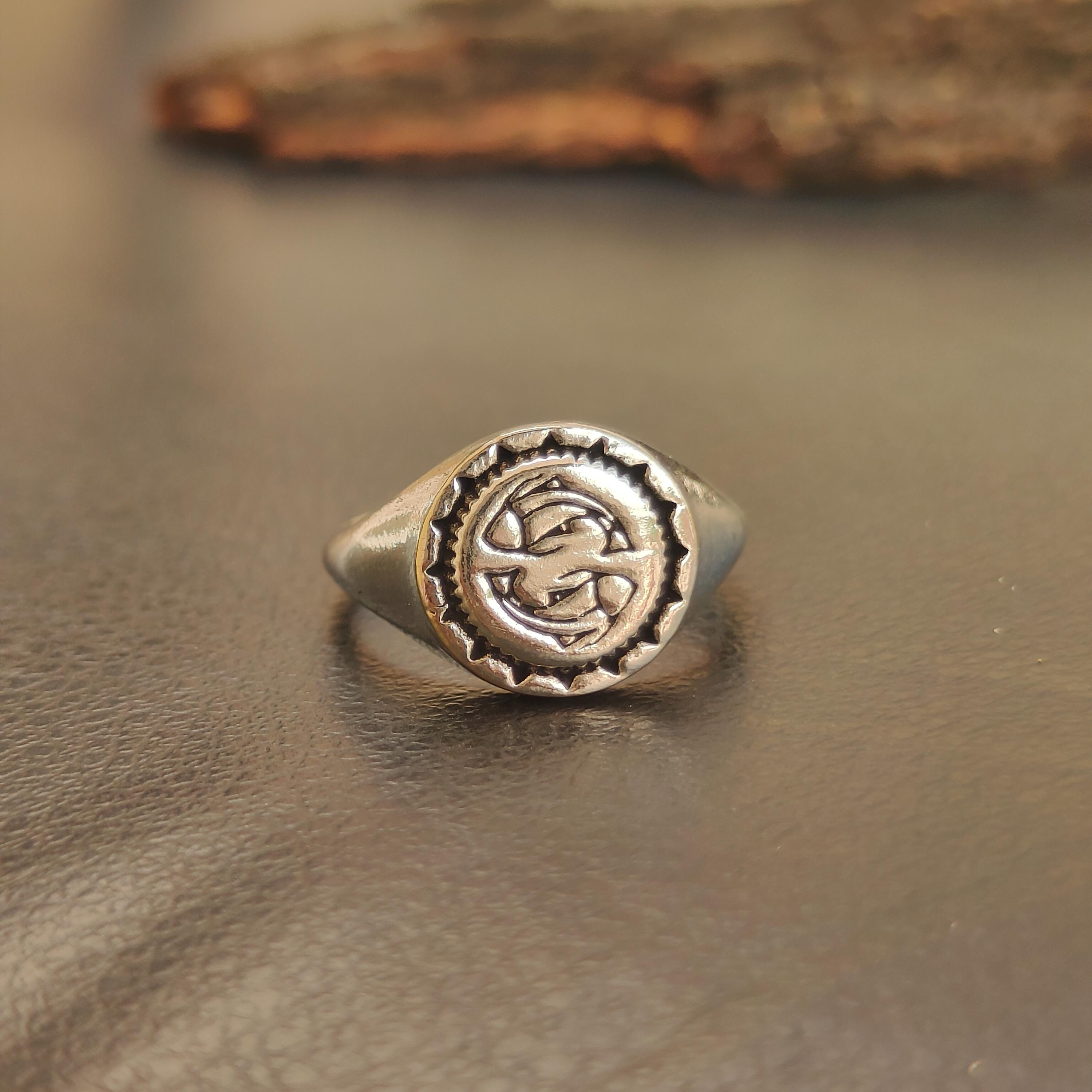 Vintage Sterling Silver Sun Face Rings - Etsy