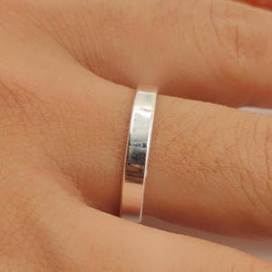 Sterling Silver Ring 3mm Band: Minimalist 925 Stackable Wedding Jewelry, Plain Unisex Design