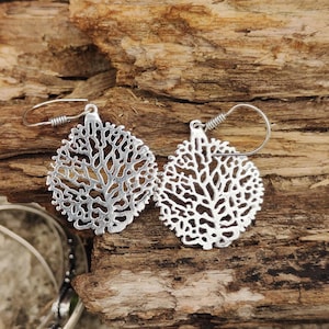 Sterling Silver Tree of Life Earrings: Boho Dangle Jewelry