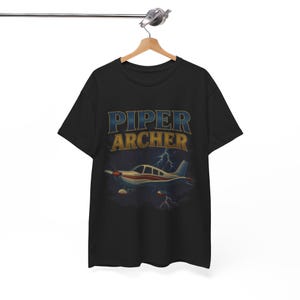 Piper Archer Tee, Unisex Cotton T-Shirt, Gift for Pilots, Aviation Apparel, Classic Aircraft Design, Perfect Travel Shirt