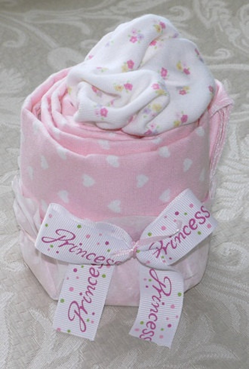 Set of four receiving blanket cupcakes