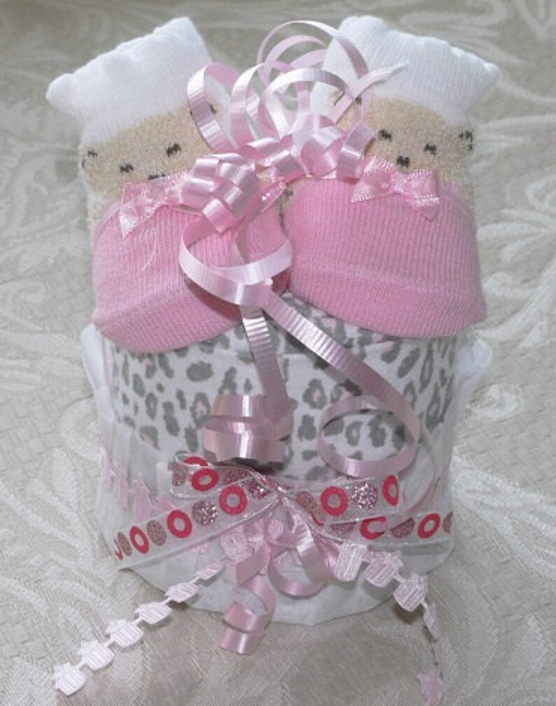 Set of four receiving blanket cupcakes