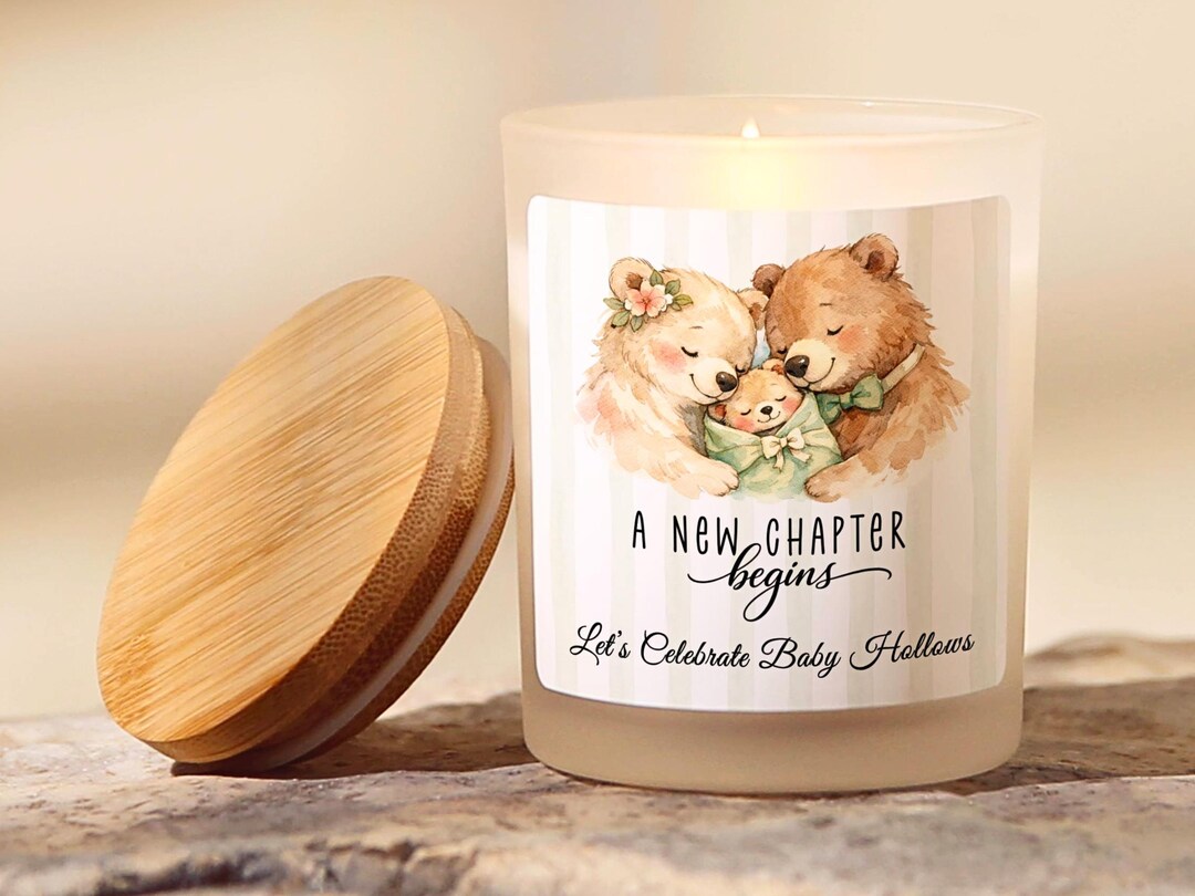 Personalized A New Chapter Begins Baby Shower Candle | Bulk Scented Soy ...