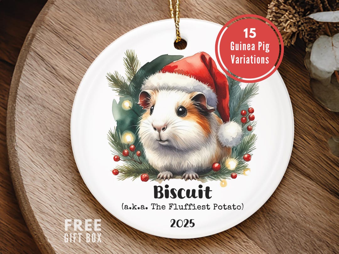 Curated visual reference: Gallery Detail: Personalized Guinea Pig Ornament Custom Name Guinea Pig Gifts