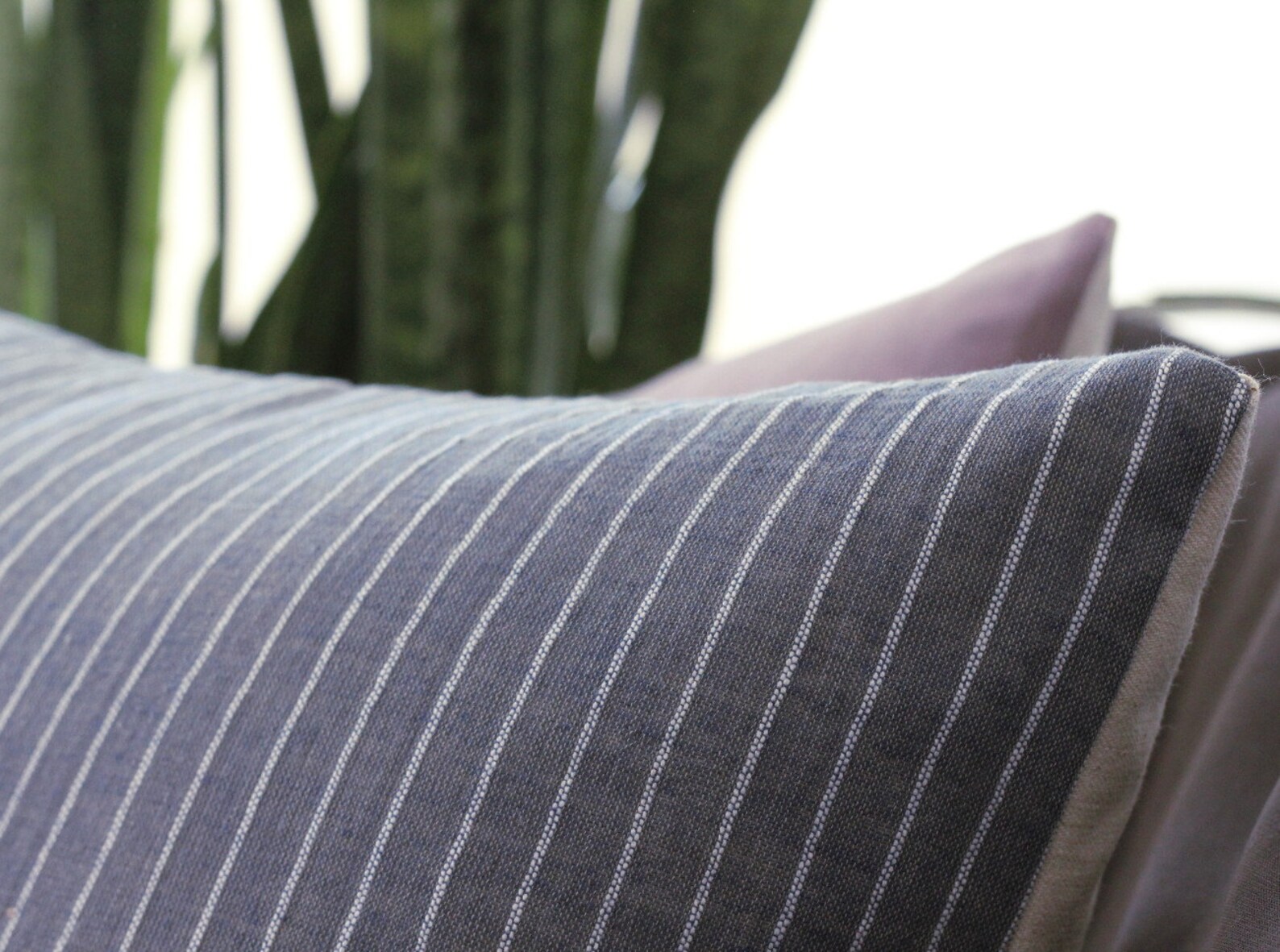 Indigo Blue Striped Pillow Organic Cotton Pillow Cover in Etsy