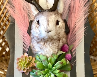 Whimsical Faux Jackalope Wall Art
