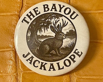 The Bayou Jackalope 2.25" Steel Pin-Back Round Buttons
