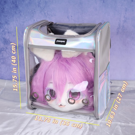 Fursuit Head Carrier Backpack Transparent Breathable Travel