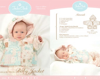 Quilted Cute as a Button Baby Jacket Sewing Pattern by Jackie Clark