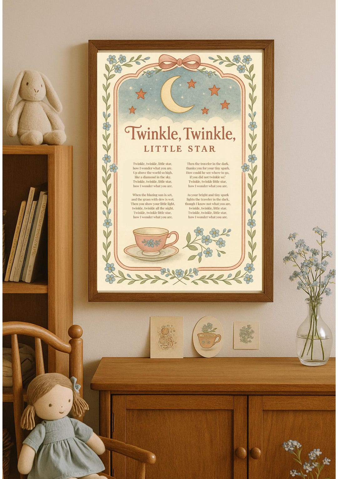 Twinkle Twinkle Little Star Print – Vintage Nursery Art (digital ...