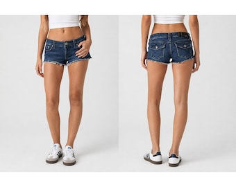 Fox Racing Stealth Y2K Dark Wash-denim microshort met lage taille en lage taille 5/27