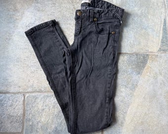 Jeans aderenti elasticizzati neri Y2K Free People taglia 27 a vita bassa grunge emo indie