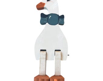 Vintage Wood Goose Shelf Sitter Geese Cottagecore GrandmaCore Decor 7.25" Tall
