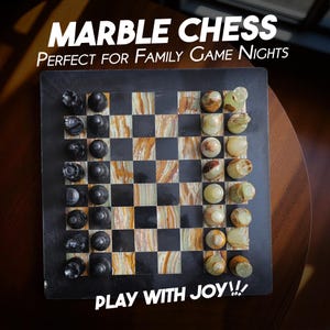 Premium Marble Chess Set | 12 inch Stone Chess Board & Handmade Chess Pieces | Green Onyx Chess Set, Unique Gift for Him, Holiday Game Chess