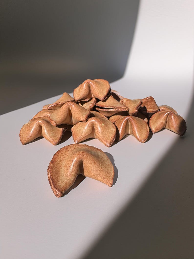 Ceramic Fortune Cookies From The Future, Hand-made Ceramic Gift, Customer, Personalized image 3