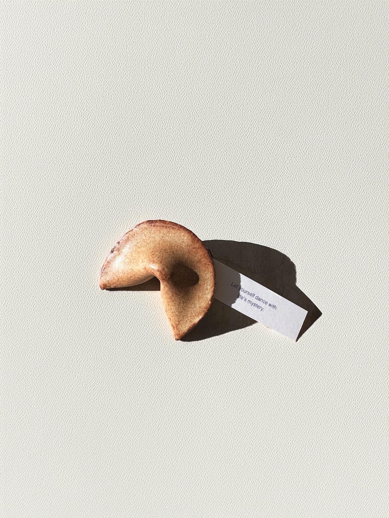 Ceramic Fortune Cookies From The Future, Hand-made Ceramic Gift, Customer, Personalized image 1