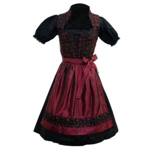 Handmade Dirndl Dress Elegant Elsa Maroon | Bavarian Oktoberfest Outfit | German Traditional Trachten Costume | Alpine Festival Dress