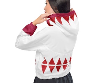 White Mage cropped windbreaker hoodie