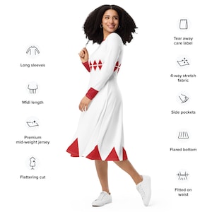 White mage long sleeve midi dress