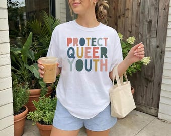 Protect Queer Youth Tee, Comfort Colors, LGBTQ Pride Shirt, Equality Support Tee, Human Rights Shirt, Inclusive Pride Tee, LGBTQ Ally Gift