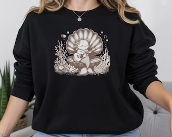 Cat Mermaid Sweatshirt, Mermaid Cat Pullover, Funny Cat Music Sweater, Underwater Guitar Crewneck, Mermaid Aesthetic, Cat Lover Gift