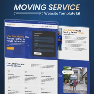 House Moving Service Bricks WordPress Landing Page Template - Relocation, Moving Company & Transport Service Website Template