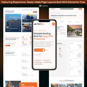 Roofing Services WordPress Elementor Template Kit | Roof Repair, Home Improvement & Contractor Website image 3