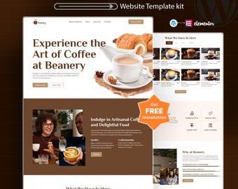 Cafe WordPress Elementor Landing Page Template | Coffee Shop & Beverage Business Website Template