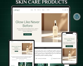 Skincare Products WordPress Bricks Builder Template Kit | Beauty, Cosmetics & Ecommerce Website Template