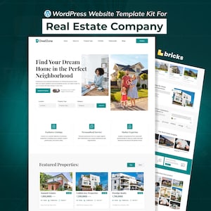 Fastighetsbyrå WordPress-mall för tegelstenar | Hemsidemall för fastighetsmäklare och fastighetsannonser