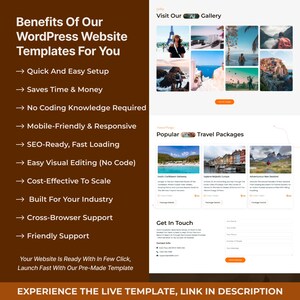 Travel Booking WordPress Bricks Builder Landing Page | Travel Agency, Tour & Vacation Website Template image 3