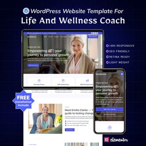 Life Coach WordPress Elementor Landing Page | Wellness, Coaching & Mindset Coach One-Page Website Template