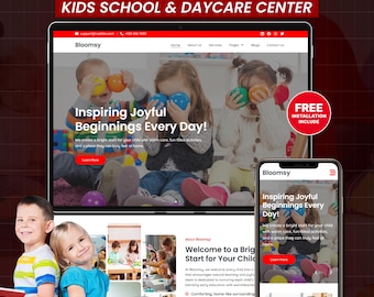 Kids School WordPress Elementor Template Kit | Preschool, Kindergarten & Daycare Website Template