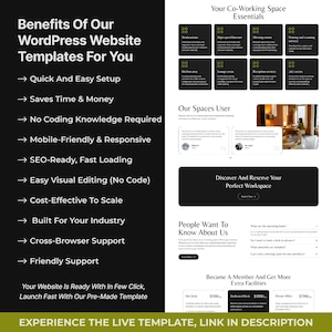Coworking Space WordPress Bricks Builder-bestemmingspagina | Websitesjabloon voor gedeelde kantoor-, werkruimte- en vergaderruimte afbeelding 5