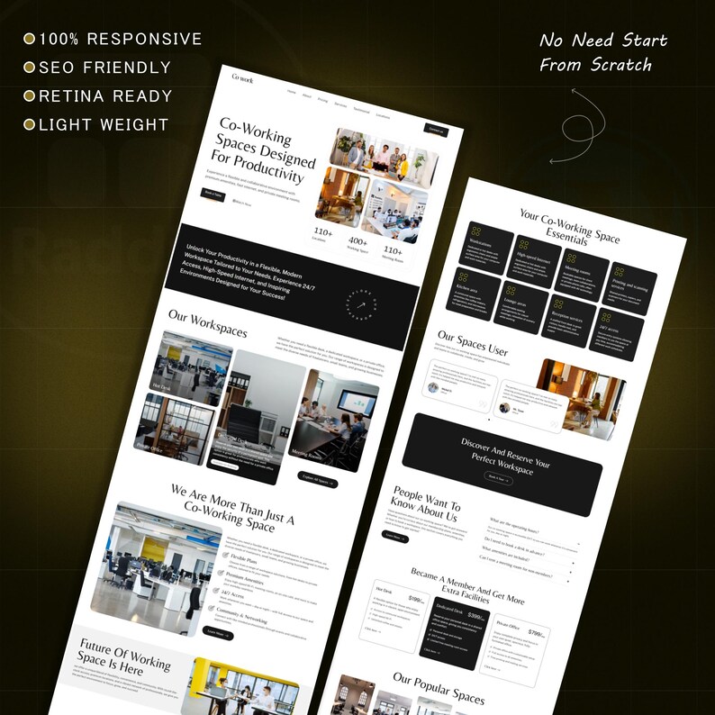 Coworking Space WordPress Bricks Builder-bestemmingspagina | Websitesjabloon voor gedeelde kantoor-, werkruimte- en vergaderruimte afbeelding 12