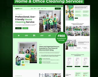 Cleaning Services WordPress Elementor Landing Page | House Cleaning & Maid Service Website Template
