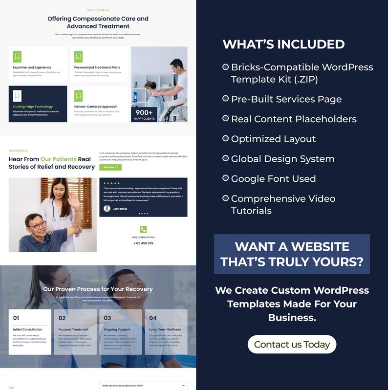 Chiropractic WordPress Bricks Builder Landing Page | Chiropractor, Back Pain & Spinal Care Website Template image 5