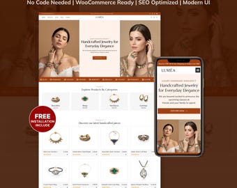 Jewelry Shop WordPress Elementor Template Kit | Handmade Jewelry Store & WooCommerce Website Design
