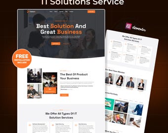 IT Solutions WordPress Elementor Landing Page | Technology & IT Services Website Template