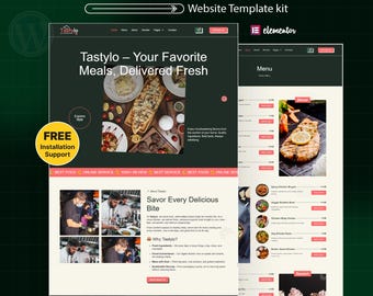 Restaurant WordPress Elementor Template Kit | Cloud Kitchen & Food Business Website Template