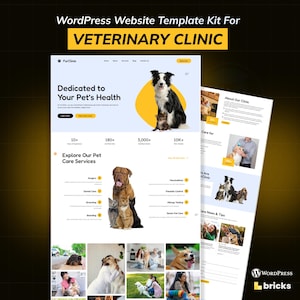 WordPress-mall för byggstenar för veterinärklinik | Hemsidemall för husdjursvård och djursjukhus