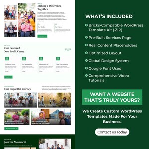 WordPress-Landingpage für wohltätige Zwecke (Bricks Builder) | Vorlage für gemeinnützige Websites, Spenden und Fundraising Bild 5