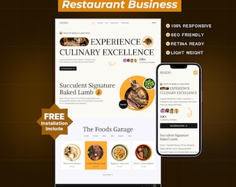 Restaurant WordPress Elementor Landing Page | Food Delivery & Restaurant Website Template