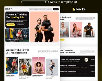 Fitness Coach WordPress Bricks Builder Landing Page | Gym, Yoga & Personal Trainer Website Template