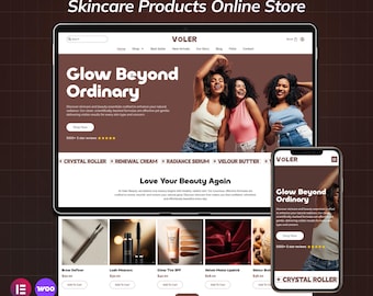 Skincare Shop WordPress Elementor Template Kit | Beauty, Cosmetics, Makeup & WooCommerce Store Website Template