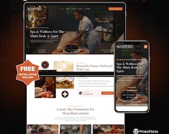 Luxury Spa and Wellness WordPress Elementor Template Kit | Skincare, Beauty Salon & Massage Website Template