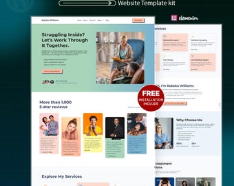 Therapist WordPress Elementor Template Kit | Counseling, Coach, Therapy & Mental Health Website Template
